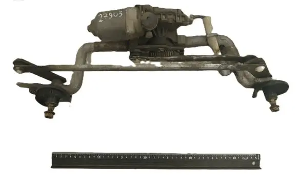 Front wiper linkage and motor