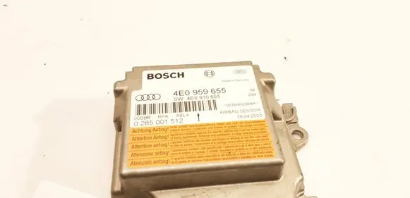 Audi A8 S8 D3 4E Airbag control unit/module 4E0959655 4E0910655 0285001512