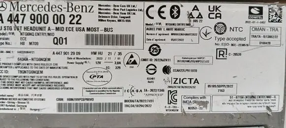 Mercedes-Benz Vito Viano W447 Navigation unit CD/DVD player A4479000022 A4479012909