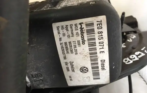 Volkswagen Multivan T6 Auxiliary pre-heater (Webasto) 7E0815071E 9028064C 9028138D