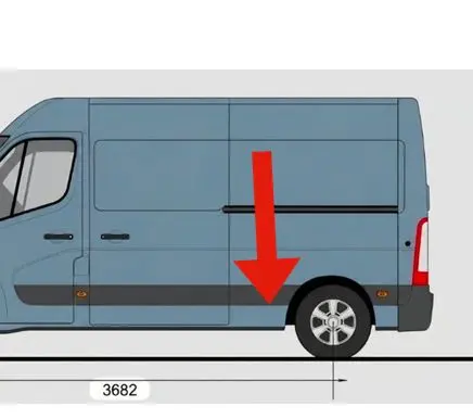 Renault Master III Rear fender molding trim