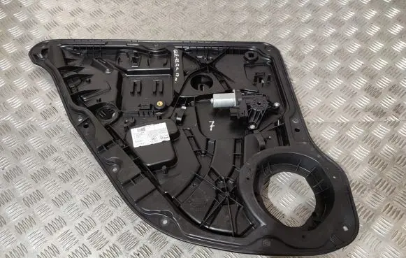 Rear door window regulator with motor