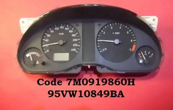 Volkswagen Sharan Speedometer (instrument cluster) 7M0919860H 95VW10849BA