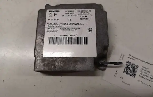 Peugeot 307 Airbag control unit/module 9645840780 5WK42908 36020507