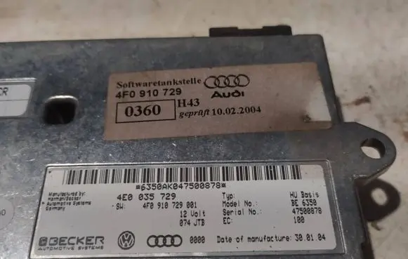 Audi A6 S6 C6 4F MMI control unit 4F0910729 4E0035729