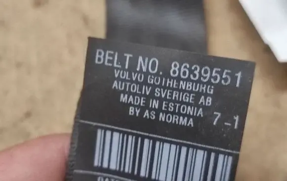 Volvo V50 Rear seatbelt 6029327L0 30661796