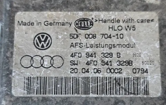 Audi A6 S6 C6 4F Headlight ballast module Xenon 5DF00870410 4F0941329B 74284600