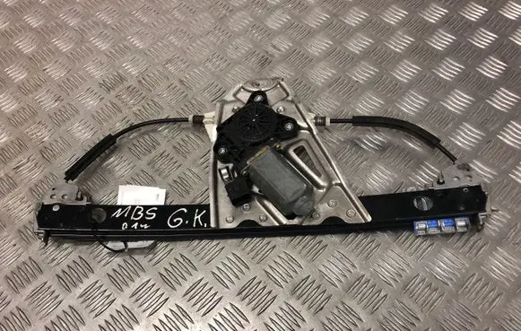 Rear door window regulator with motor