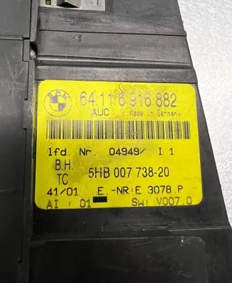 BMW 3 E46 Climate control/heater control trim 64116916882