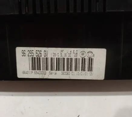 Peugeot 607 Climate control unit 96295526GV 96295526