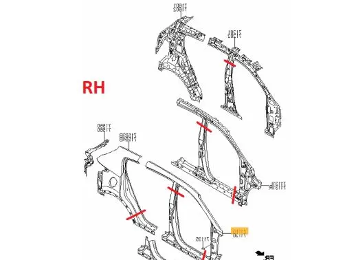 KIA Sportage Pillar (middle) 71322F1D00 71120F1A00 71140F1000