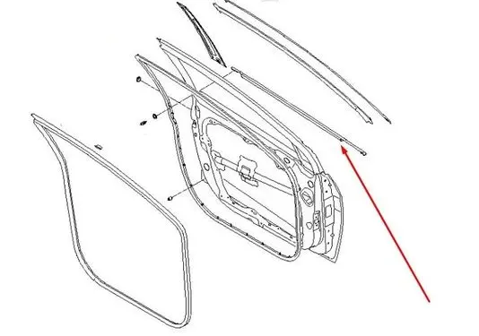 Hyundai i40 Front door windshield rail 822103Z010