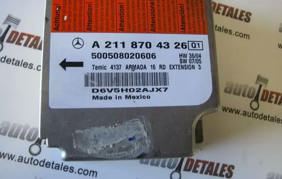 Mercedes-Benz E W211 Airbag control unit/module A2118704326