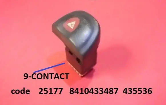Renault Scenic I Hazard light switch 25177 8410433487