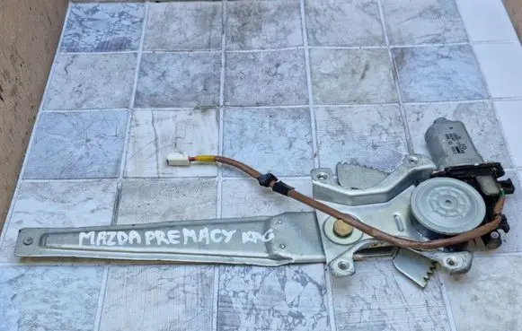 Rear door window regulator with motor