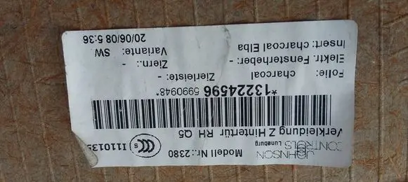 Opel Astra H Rear door card panel trim 1110135 13224596 5990948