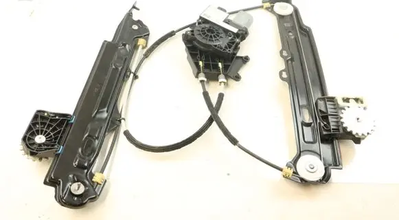 Rear door window regulator with motor