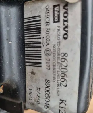 Volvo S80 Headlight/headlamp 8620662 89005046 R3002A
