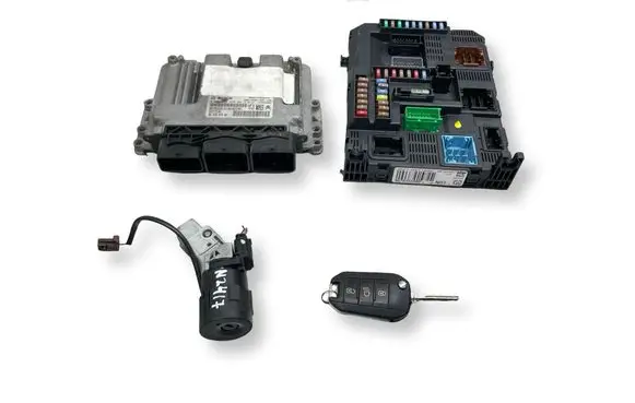 Peugeot 208 I Engine ECU kit and lock set 9666729680 9805947580 0281019820