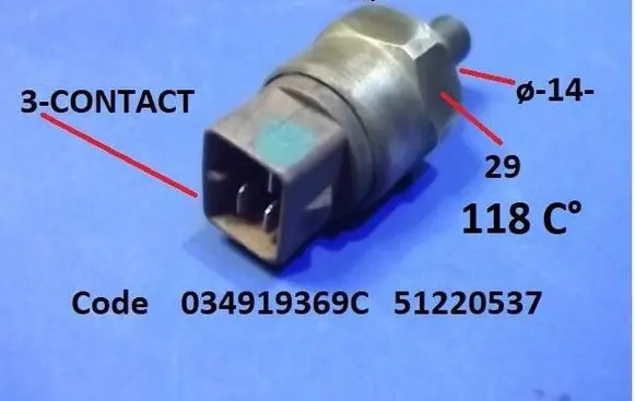 Audi 80 90 S2 B4 Coolant temperature sensor 034919369C 51220537