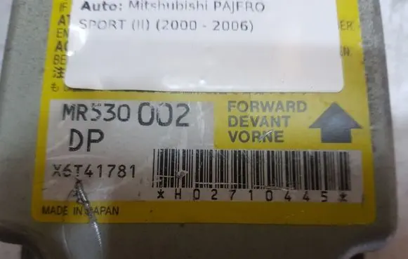 Mitsubishi Pajero Sport I Airbag control unit/module MR530002 X6T41781