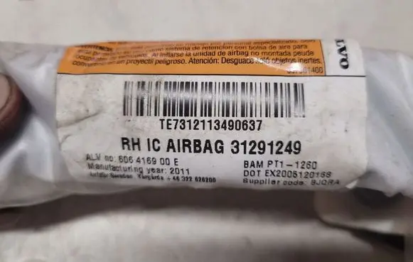 Volvo V70 Roof airbag 31291249 606416900
