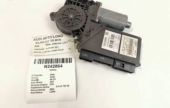 Audi A8 S8 D3 4E Rear door window regulator motor 4E0959801D 5WK45675KBF 982735109