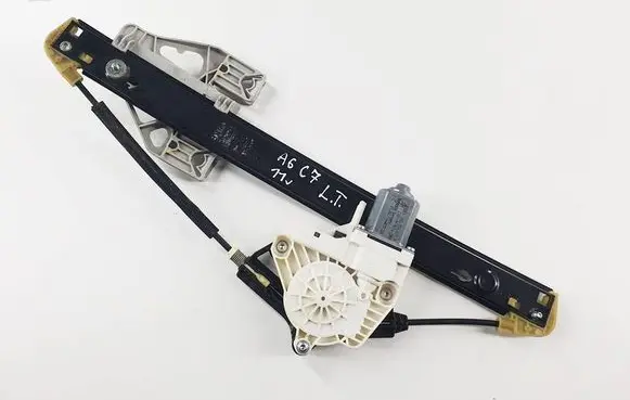 Rear door window regulator with motor