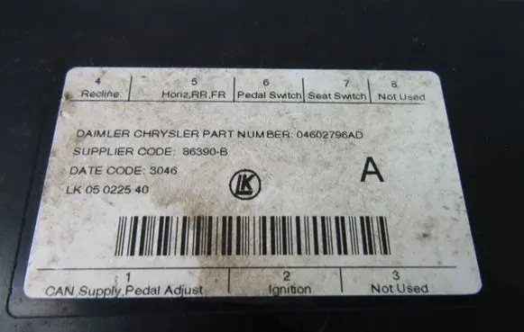 Jeep Grand Cherokee (WK) Other control units/modules 04602796AD
