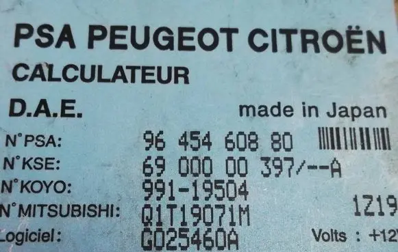 Citroen C3 Other control units/modules 9645460880 99119504 Q1T19071M