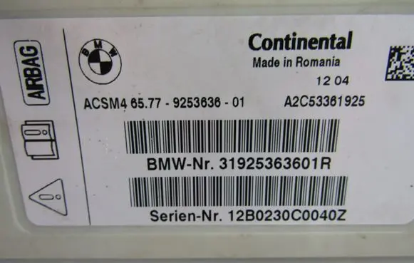 BMW X3 F25 Airbag control unit/module 925363601