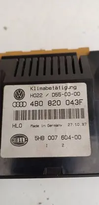 Audi A6 S6 C5 4B Climate control unit 4B0820043F 5HB00760400 D550000