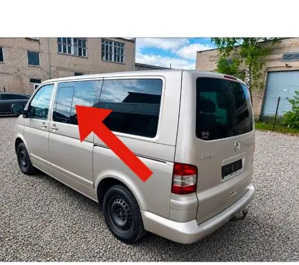 Volkswagen Multivan T5 Side middle window/glass 43R004343 DOT609AS2M10