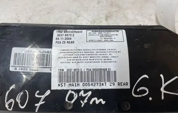 Peugeot 607 Seat airbag 9648622980 30355287