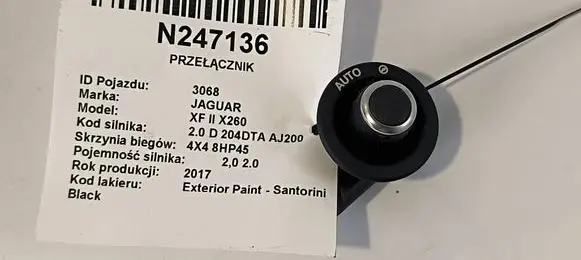 Jaguar XF X260 Steering wheel adjustment switch FW936465BB 10125308 909780JS000ZN
