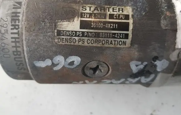 Hyundai Terracan Starter motor 361004X211 031114241
