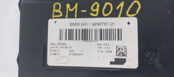 BMW 3 F30 F35 F31 Air conditioning/heating control unit 9296781 929678101 SW5.8.0
