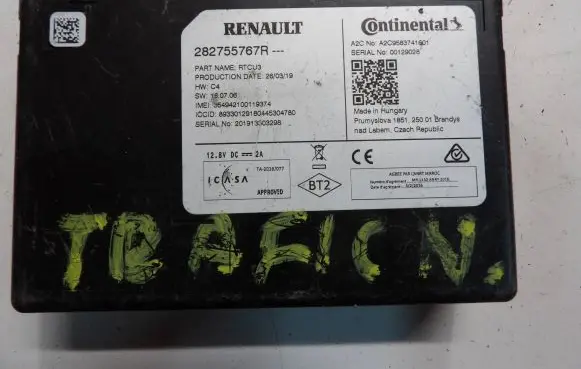 Renault Kadjar GPS navigation control unit/module 282755767R A2C9583741601