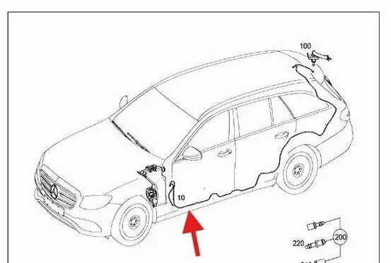 Mercedes-Benz E W213 Rear window washer fluid hose A2138600092