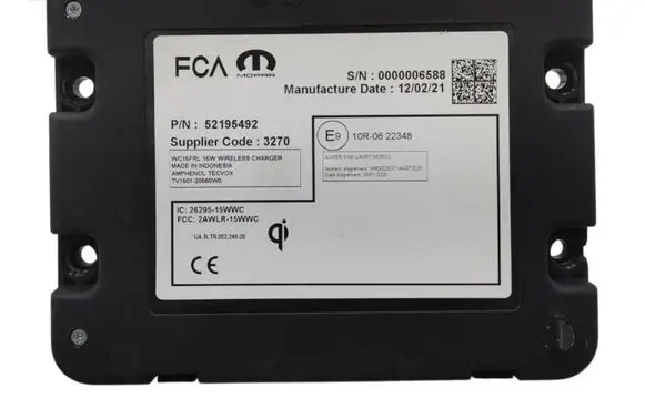 Jeep Compass Wireless charging module 52195492