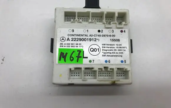Mercedes-Benz C W205 Door control unit/module A2229001912 A2229025411 A2229015803