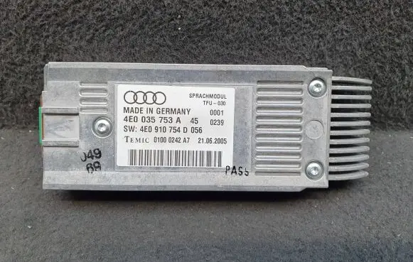 Audi A8 S8 D3 4E Voice control module 4E0035753A 4E0910754D