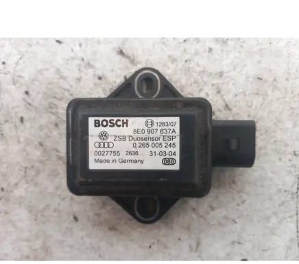 Audi A8 S8 D3 4E ESP acceleration yaw rate sensor 8E0907637A 0265005245 0027755