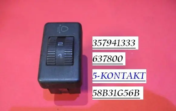 Volkswagen Golf III Headlight level height control switch 357941333 637800
