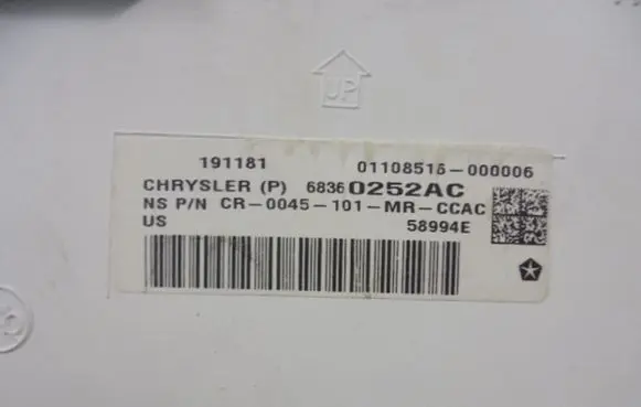 Chrysler Pacifica Speedometer (instrument cluster) 68360252AC