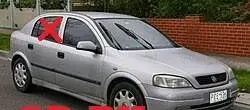 Opel Astra G Rear door window glass 43R007023