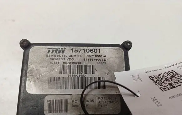 Peugeot 407 ABS Pump 15710601 15710501A S118676001L
