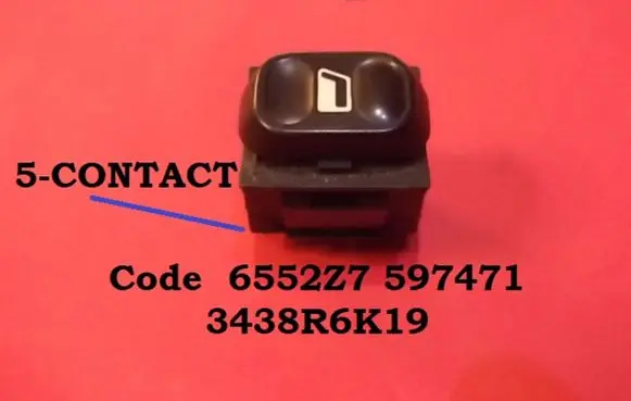 Citroen Berlingo Electric window control switch 6552Z7 597471