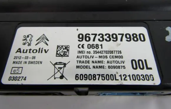 Peugeot 3008 I Bluetooth control unit module 9673397980