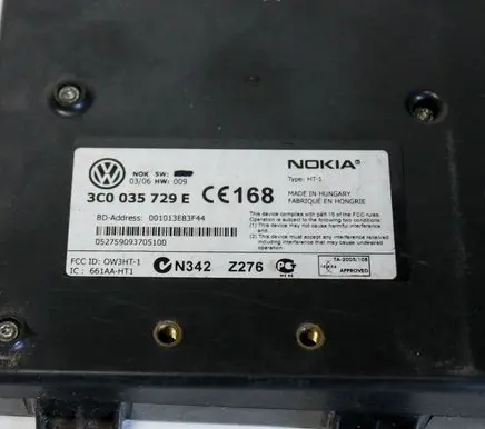Volkswagen PASSAT B6 Bluetooth control unit module 3C0035729E
